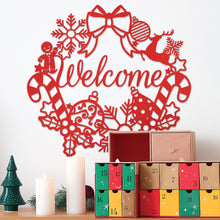 Load image into Gallery viewer, Ornamental Christmas Welcome Wreath Sign