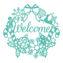 Load image into Gallery viewer, Ornamental Christmas Welcome Wreath Sign