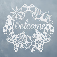 Load image into Gallery viewer, Ornamental Christmas Welcome Wreath Sign