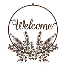 Load image into Gallery viewer, Pine Bough and Berries Welcome Sign