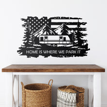 Load image into Gallery viewer, American Flag Camper Sign