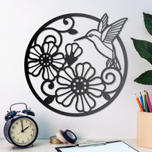 Load image into Gallery viewer, Floral Hummingbird Wall Art