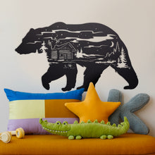 Load image into Gallery viewer, Woodland Bear Silhouette Wall Are
