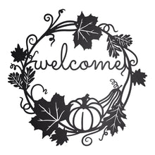 Load image into Gallery viewer, Autumn Welcome Wreath Sign

