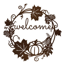 Load image into Gallery viewer, Autumn Welcome Wreath Sign
