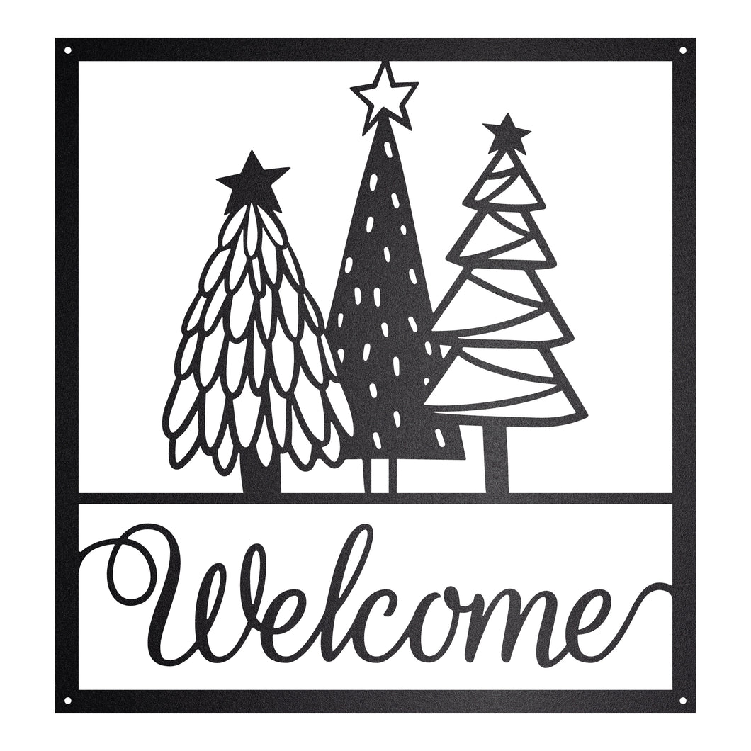Christmas Tree Welcome Sign