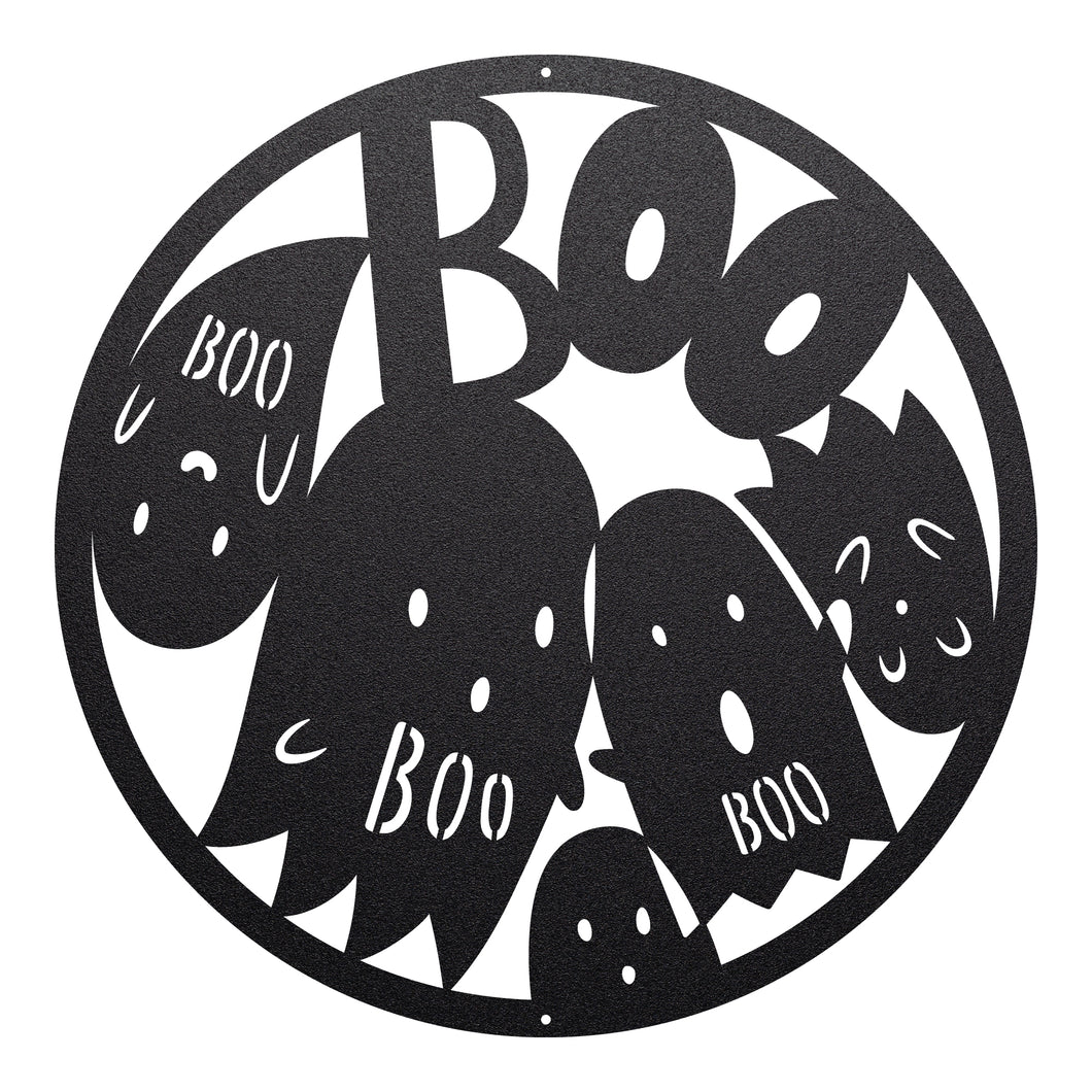 Ghosts Go Boo Halloween Sign