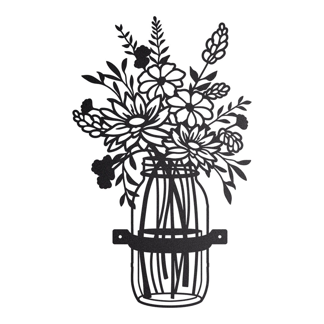 Wildflowers in a Mason Jar Wall Art