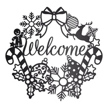 Load image into Gallery viewer, Ornamental Christmas Welcome Wreath Sign
