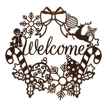 Load image into Gallery viewer, Ornamental Christmas Welcome Wreath Sign
