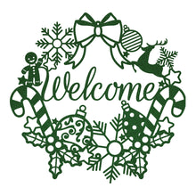 Load image into Gallery viewer, Ornamental Christmas Welcome Wreath Sign
