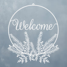 Load image into Gallery viewer, Pine Bough and Berries Welcome Sign
