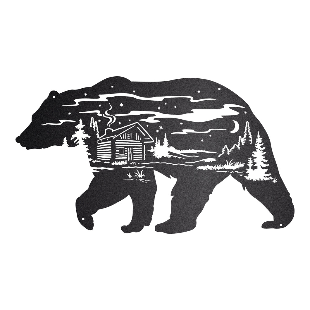 Woodland Bear Silhouette Wall Are
