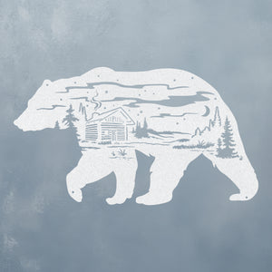 Woodland Bear Silhouette Wall Are