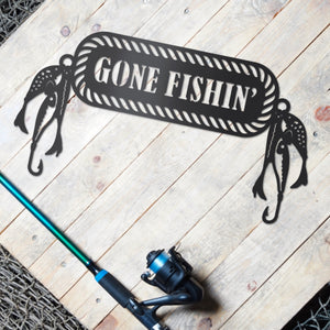 Gone Fishin' Bait & Hooks Wall Art