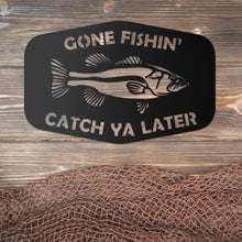Load image into Gallery viewer, &quot;Gone Fishin&#39; Catch Ya Later&quot; Bass Wall Art
