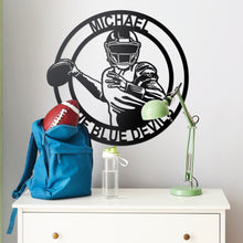 Load image into Gallery viewer, Personalized Football Quarterback Sign
