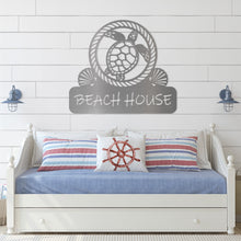 Load image into Gallery viewer, Beach House Turtle Sign
