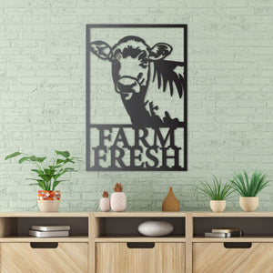 Farm Fresh Cow Rectangular Sign