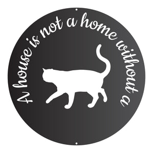 "A House is Not a Home" Cat Breeds Wall Art Round