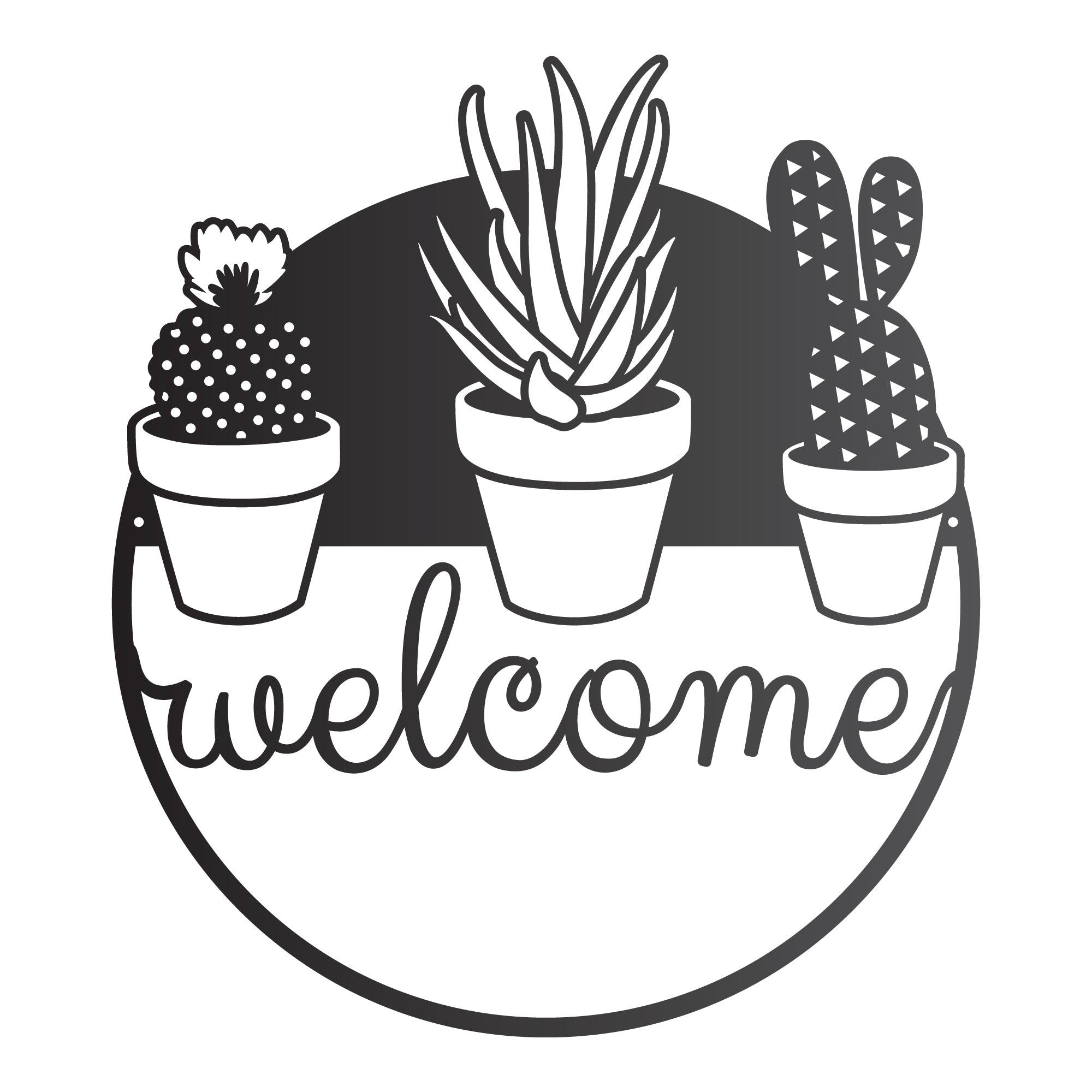 welcome succulent sign Cactus Welcome Sign | Metal Wall Art
