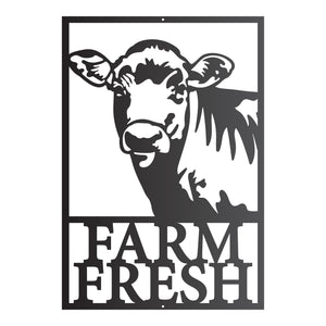 Farm Fresh Cow Rectangular Sign