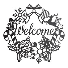 Load image into Gallery viewer, Ornamental Christmas Welcome Wreath Sign
