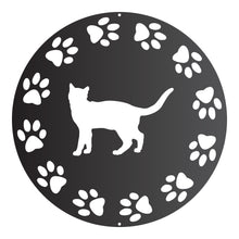 Load image into Gallery viewer, Paw Prints Cat Breeds Round Wall Art
