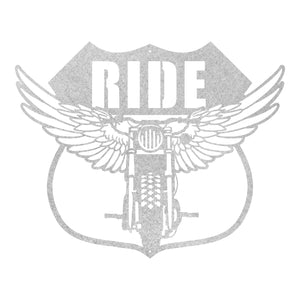 "Ride" Motorcycle Wings Wall Art