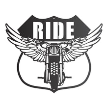 Load image into Gallery viewer, &quot;Ride&quot; Motorcycle Wings Wall Art
