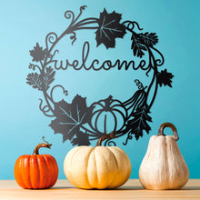 Load image into Gallery viewer, Autumn Welcome Wreath Sign
