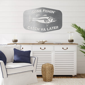 "Gone Fishin' Catch Ya Later" Bass Wall Art