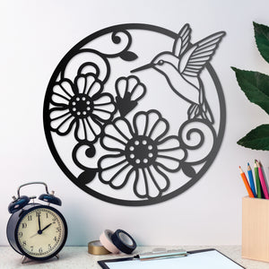 Floral Hummingbird Wall Art
