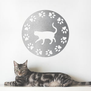 Paw Prints Cat Breeds Round Wall Art