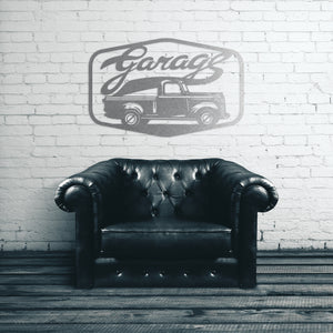 Vintage Pickup Truck Garage Sign