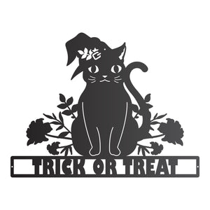 Vintage Halloween Cat Sign
