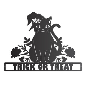 Vintage Halloween Cat Sign