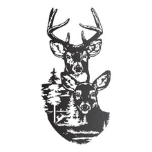 Load image into Gallery viewer, Woodland Deer Family Silhouette Wall Art
